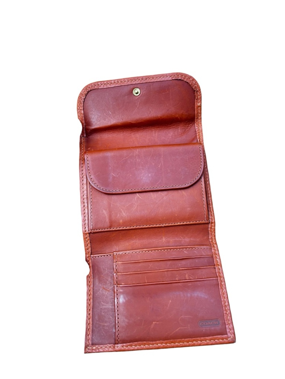 Coach Sonoma Compact Clutch Wallet Brown Leather Vintage Snap Closure - Picture 5 of 10